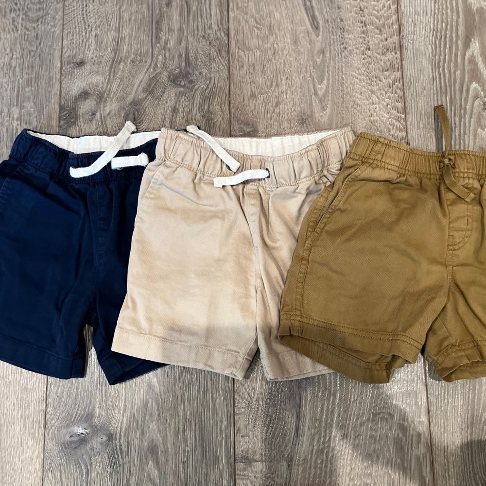 Lot of 3 Boys Shorts Crewcuts & Tea Collection Navy & Khaki
